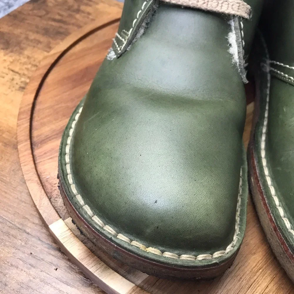 Danish Duck Feet Faborg Boots EU 45 M 11.5 W 13 Forest Green Leather Wool Lined - Picture 5 of 13